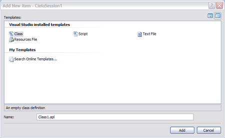 Figure 6: CieloExplorer Session templates