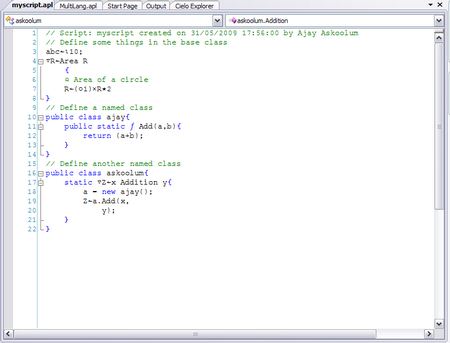 Figure 14: A simple script file