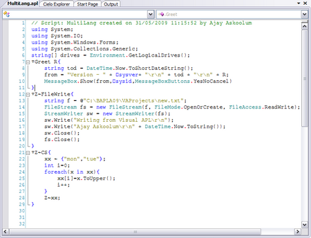 Figure 16: Multi-language coding