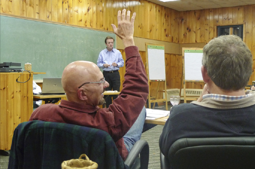 There is always plenty of spirited discussion at Minnowbrook