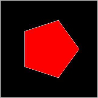 Drawing a procedurally generated pentagon.