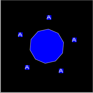 Polygons and bitmaps.