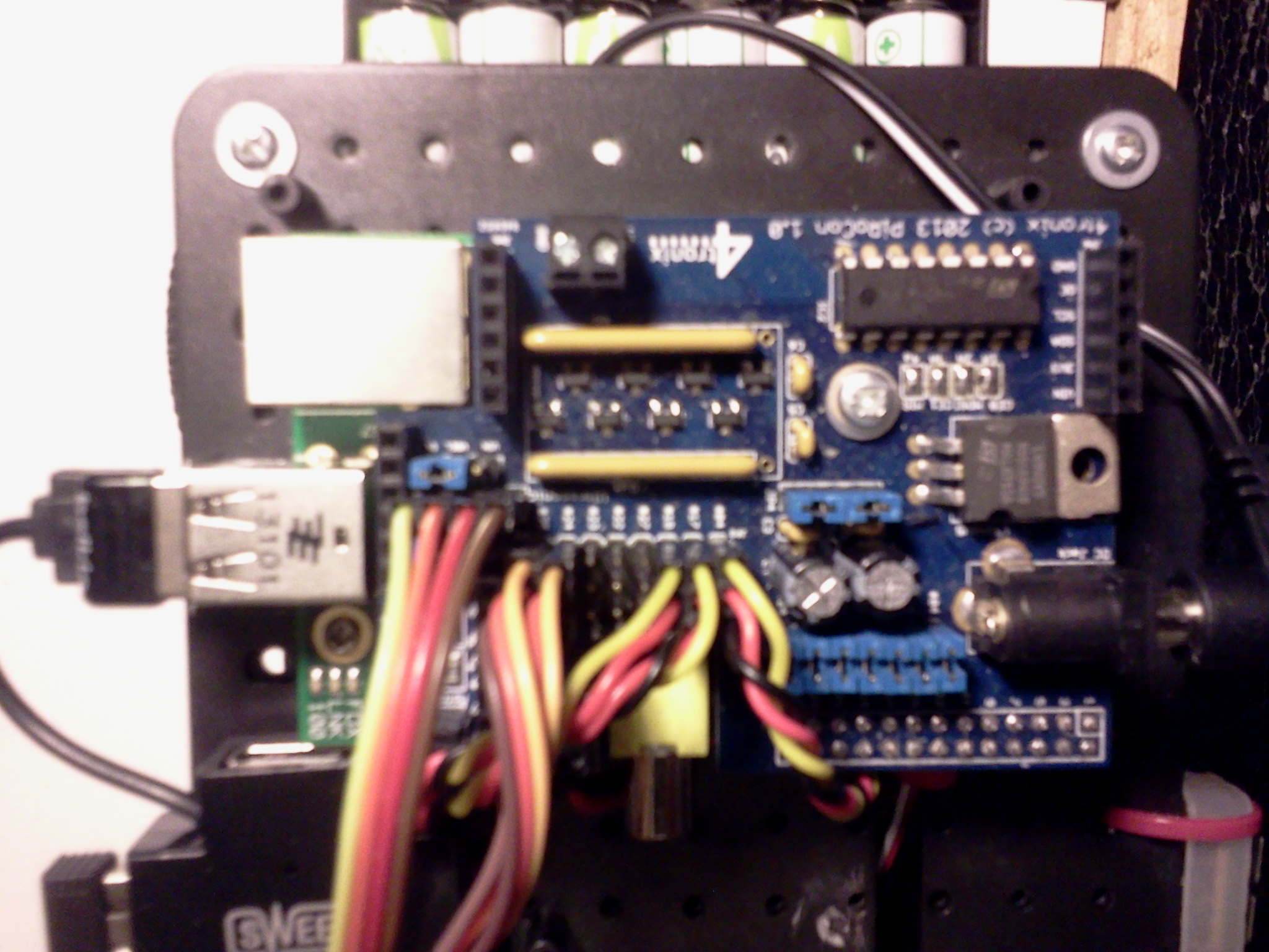 PiRoCon board (blue) in-situ