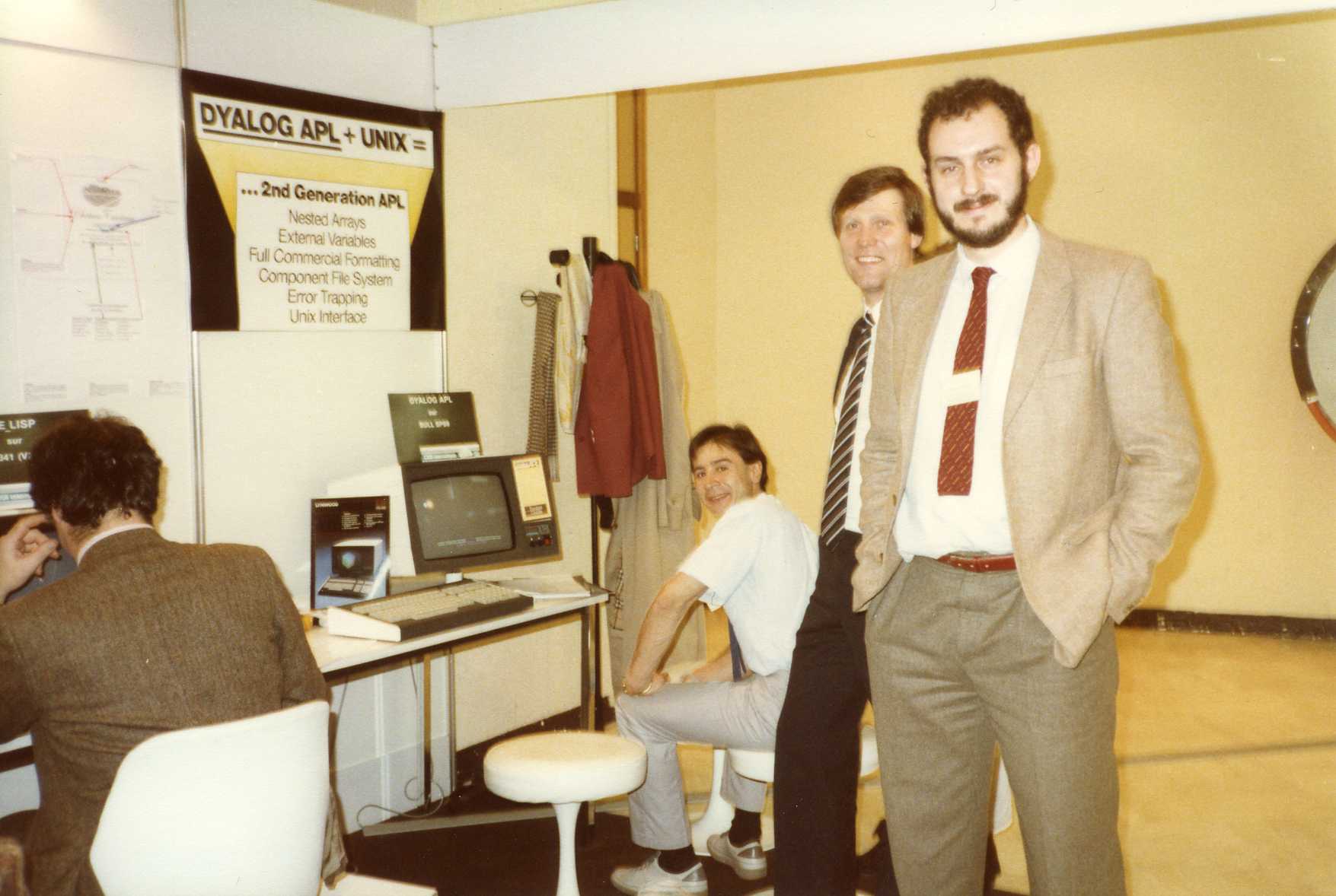Bernard Beyda and colleagues from CISI
        							marvel at a 2nd-generation APL